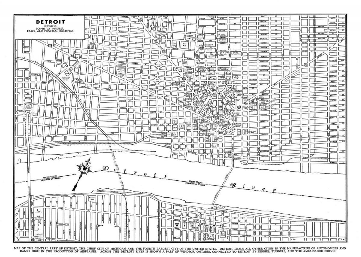 底特律城市街道地图