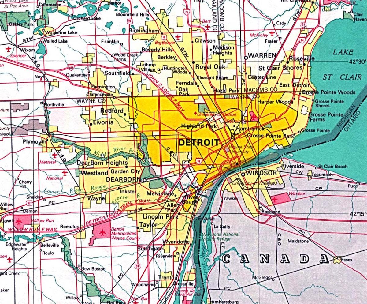 底特律的地图