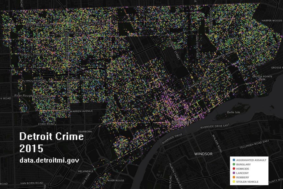 底特律的犯罪地图