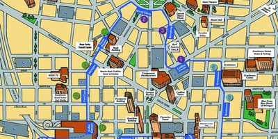 底特律的旅游地图